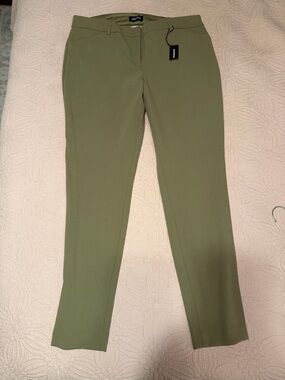 Express Olive-Tone High-Rise Dress Pants